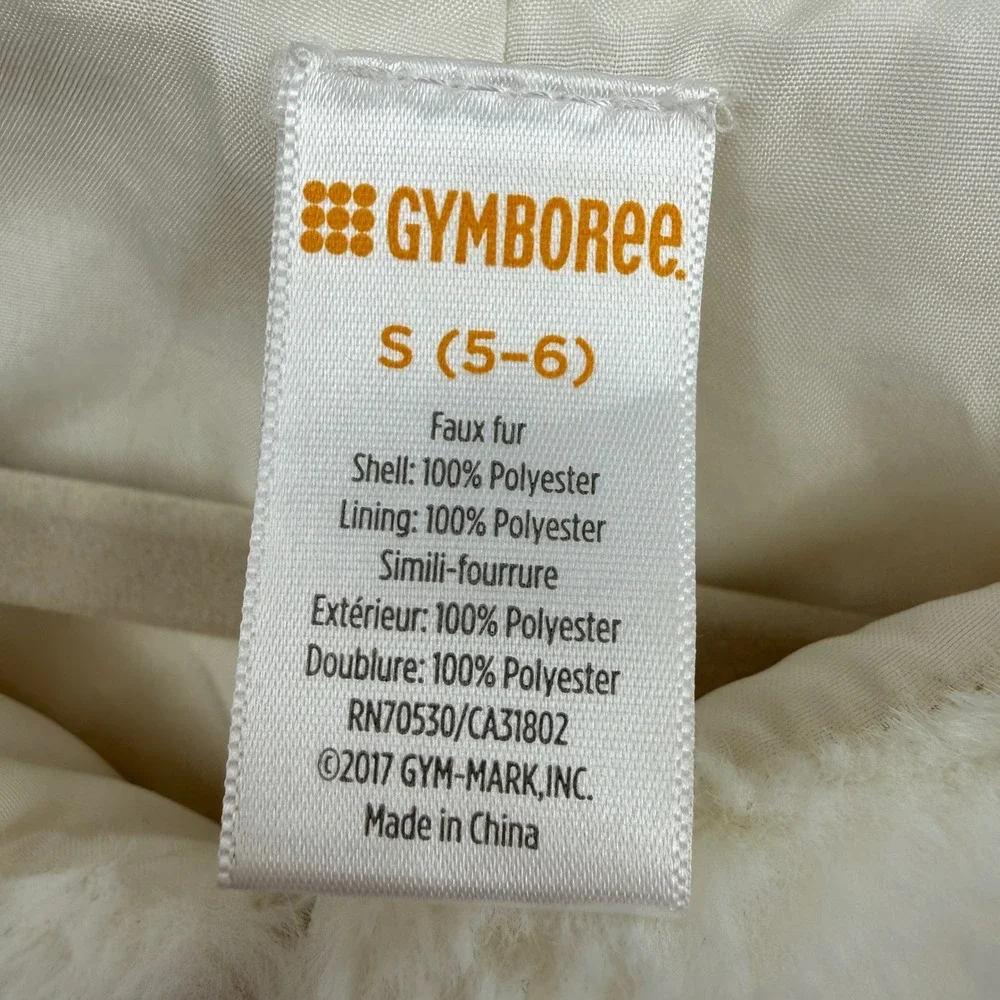 Gymboree‎ Faux Fur Shrug Bolero Ivory Cream White Kids Size S 5-6 Short Sleeve